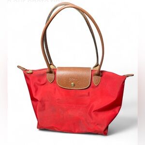 Longchamp Red Le Pliage Shopping Modele Depose Tote Bag (SELLING AS IS)
